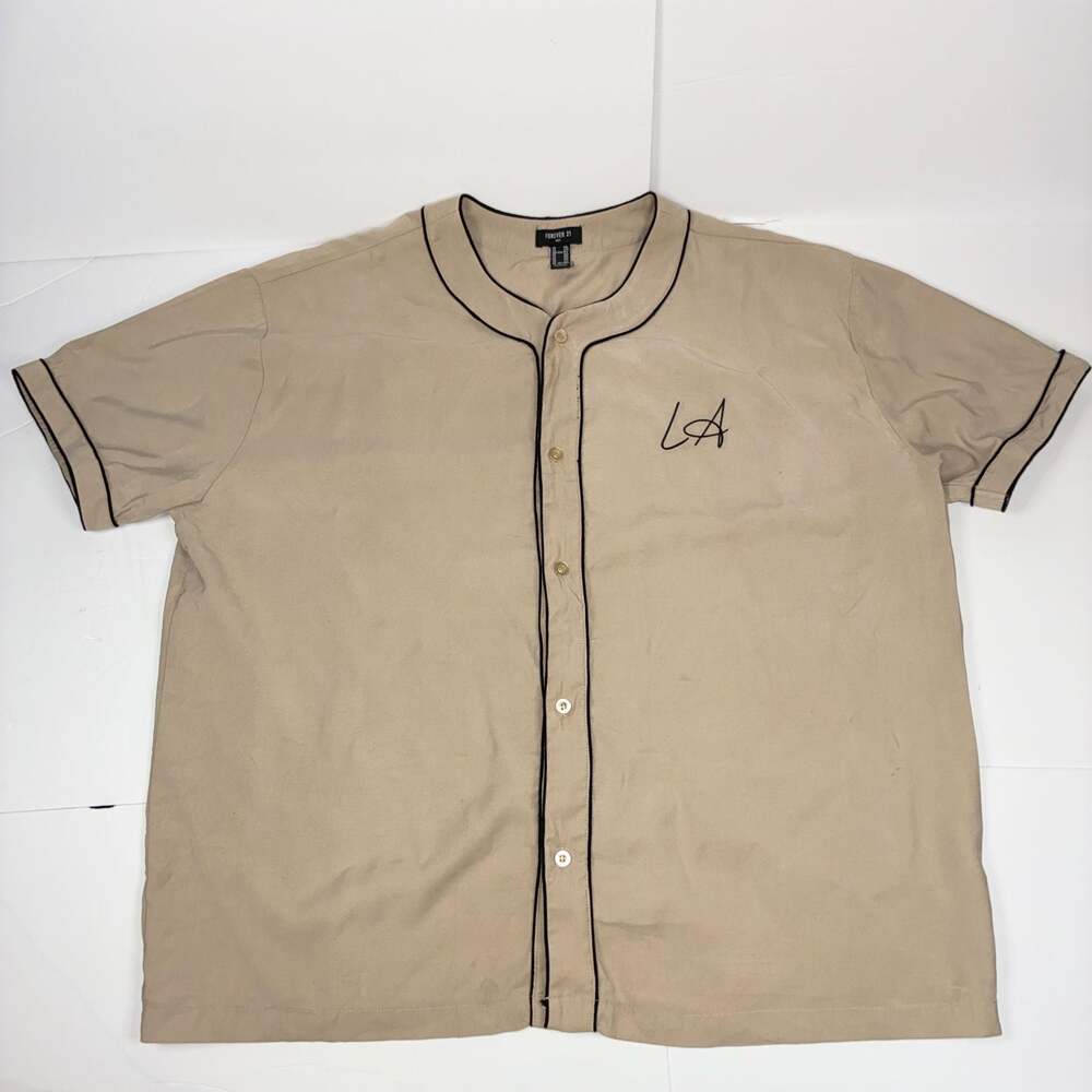 Forever 21 Men's LA 84 Button Up Baseball Jersey Shirt